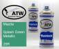 Preview: Mazda, Splash Green Metallic, 25R: 400ml Sprühdose + 400ml Klarlack - Set, von ATW Autoteile West.